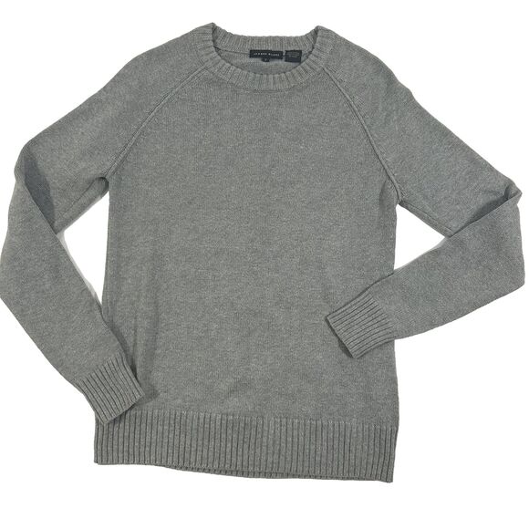 Jeanne Pierre Gray Crewneck Sweater Raglan Sleeve Rib Knit Trim Womens S - Picture 3 of 8